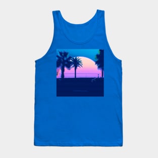 vaporwave palms sunset Tank Top